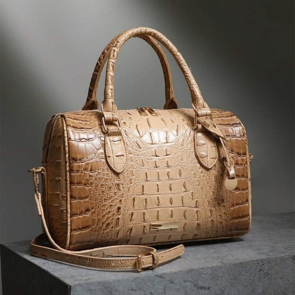 unbranded Handbags - Elegant Tan Crocodile-Embossed Satchel​